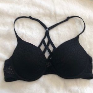 PINK VS Black Racerback front closure Push Up bra